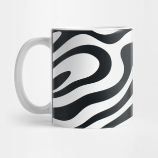 Monochrome Waves: Modern Abstract Ebb and Flow Mug